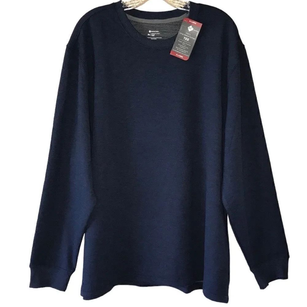 NEW Members Mark Mens Long Sleeve Lounge Tee